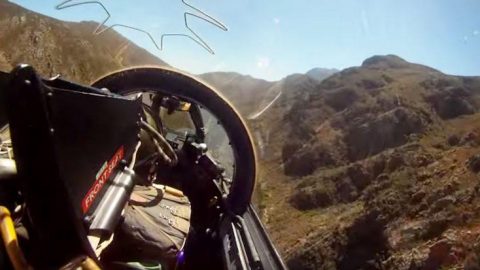Rugged Buccaneer Blasts Through Jagged Canyon – Dangerously Low Flyby | Frontline Videos