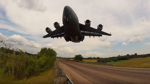 Guy Gets Right Under C-17’s Glide Slope-It’ll Make You Duck In Your Seat | Frontline Videos