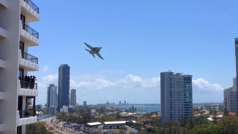 F/A-18 Cuts Between Buildings Buzzing People On Balconies-It’s Just Nuts | Frontline Videos