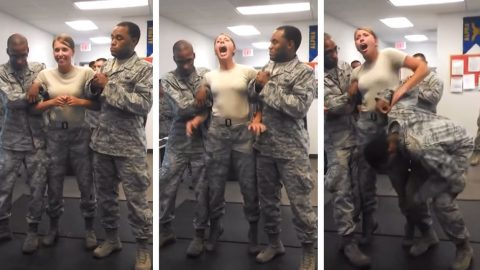 Air Force Cadet Gets Tasered, Instinctively Grabs Something She Probably Shouldn’t | Frontline Videos