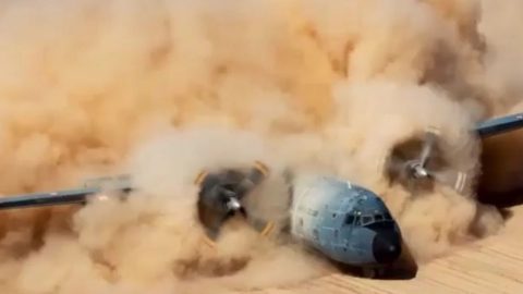 This Slow-Mo Clip Of An Aircraft Kicking Up Dust Is Simply Mesmerizing | Frontline Videos