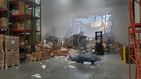 F-16 Fighter Jet Crashes Into A California Warehouse After Training Mission | Frontline Videos